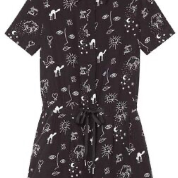 Sandro Paris 100% Silk Black and White Patterned Romper - Picture 7 of 8
